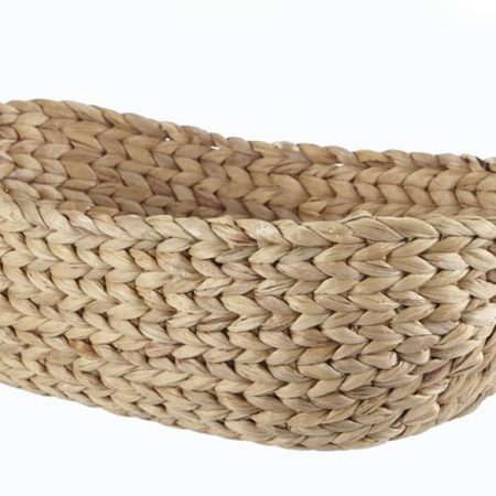 CANVAS Della Oval Woven Natural Material Storage Basket, 19.6 x 11.4 x 8-in