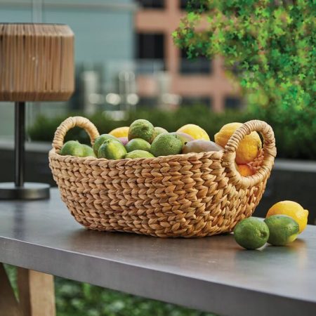 CANVAS Della Oval Woven Natural Material Storage Basket, 19.6 x 11.4 x 8-in