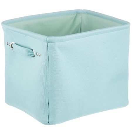 CANVAS Echo Cube Fabric Basket, Teal, 10 x 12 x 10-in