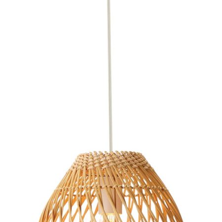 CANVAS Euclid 1-Light Pendant Light with Woven Shade, White