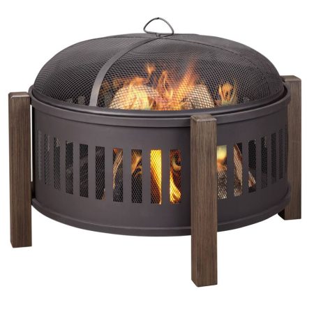 Canvas Round Wood Burning Outdoor Fire Bowl/Fire Pit, 31 x 24-in