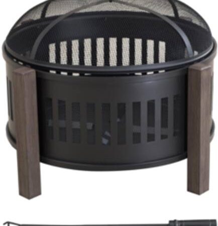 Canvas Round Wood Burning Outdoor Fire Bowl/Fire Pit, 31 x 24-in