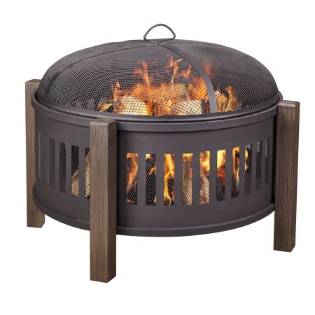 Canvas Round Wood Burning Outdoor Fire Bowl/Fire Pit, 31 x 24-in