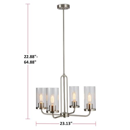 CANVAS Glenshiel 4-Light Chandelier, Brushed Nickel