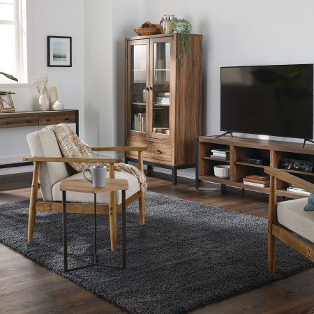 CANVAS Ossington 2-Drawer Metal Frame Hallway Accent Console Table/Desk, Salt Oak Finish