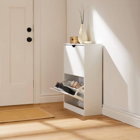 CANVAS Hubbard 2-Tier Shoe Storage Cabinet, White