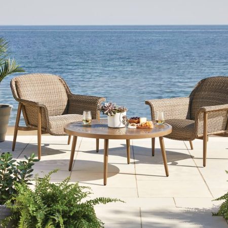 CANVAS Hunter Circle Outdoor/Patio Coffee Table, Brown