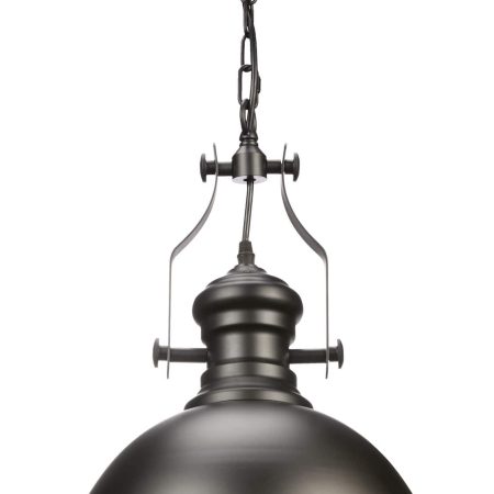 CANVAS Jaxton Industrial Ceiling Pendant Light Fixture, Black Metal