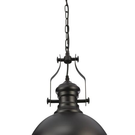 CANVAS Jaxton Industrial Ceiling Pendant Light Fixture, Black Metal