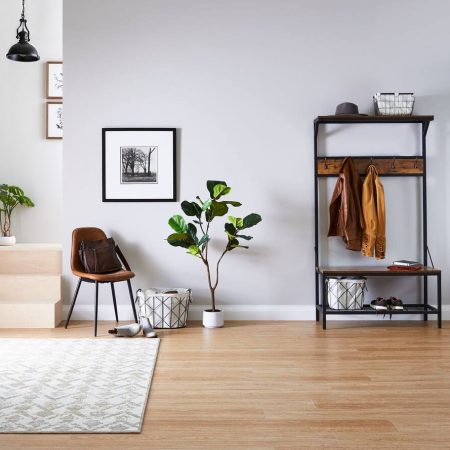 CANVAS Ossington 2-Drawer Metal Frame Hallway Accent Console Table/Desk, Salt Oak Finish