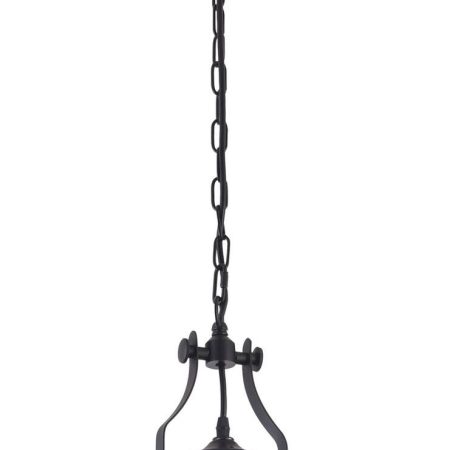 CANVAS Jaxton Industrial Ceiling Pendant Light Fixture, Black Metal