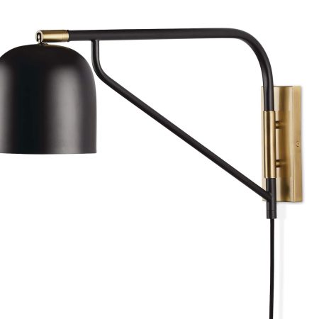 CANVAS Lambert Plug-In Wall Sconce, Matte Black/Brass