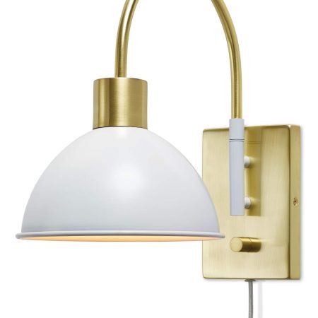 CANVAS Laurel Wall Sconce with Metal Shade, Adjustable Swing Arm, Gold