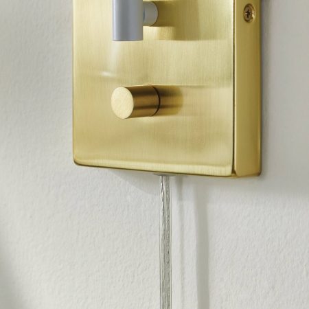 CANVAS Laurel Wall Sconce with Metal Shade, Adjustable Swing Arm, Gold