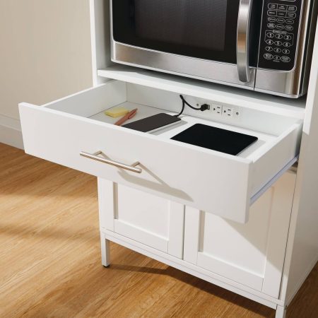 CANVAS Lawson Console Microwave Stand, White