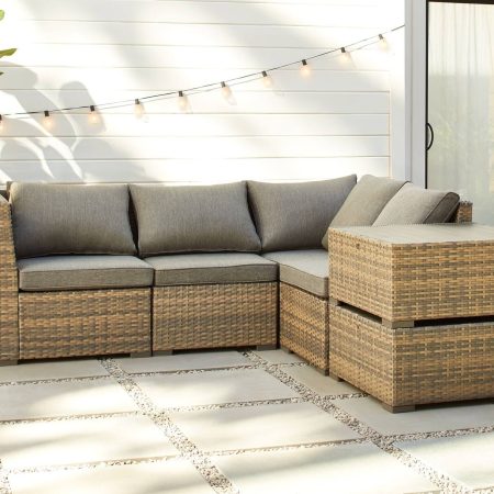 CANVAS Bala Square Outdoor Patio Sectional Set w/UV-Resistant Cushions, 6-pc