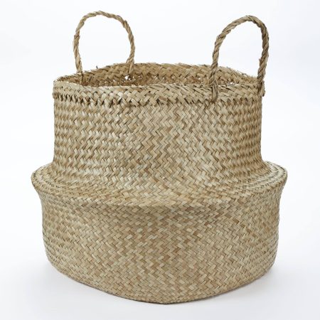 CANVAS Market Round Hand Woven Basket, 15.75 x 17.71-in