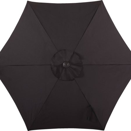 CANVAS Outdoor/Patio Market Umbrella w/ Crank Handle, Black, 9-ft