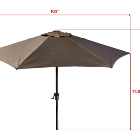 CANVAS Outdoor/Patio Market Umbrella w/ Crank Handle, Black, 9-ft