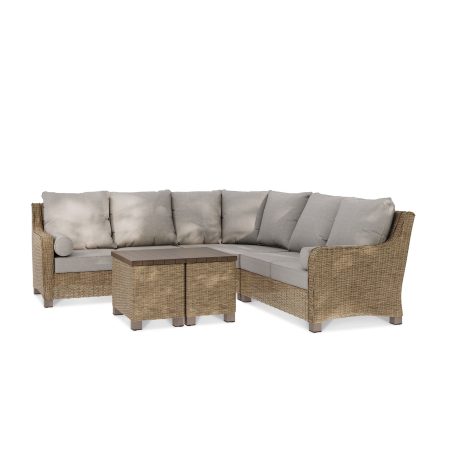 CANVAS Moraine All-Weather Wicker Outdoor/Patio Sectional Set, UV-Resistant Cushions, 5-pc