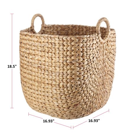 CANVAS Nola Hand Woven Basket, Large, 17 x 17 x 18.5-in