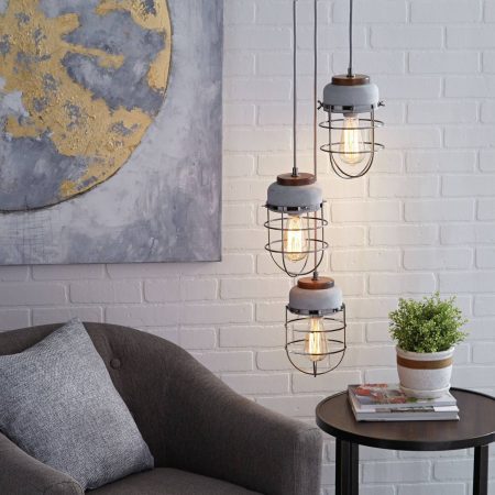 CANVAS Stellan 3-Light Metal Shade Ceiling Pendant Light Fixture, Nickel