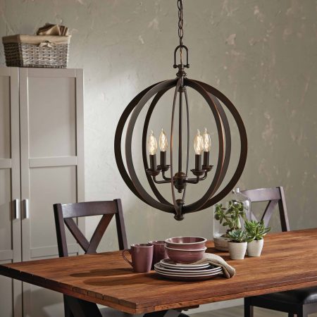 CANVAS Tobin 4-Light Ceiling Pendant Light Fixture, Oil Rubbed Bronze