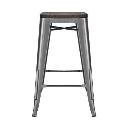 CANVAS Union Metal & Wood Bar Stool (2-Piece Set), Brown