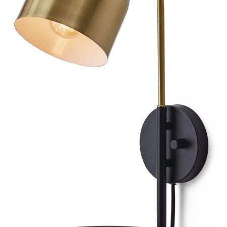 CANVAS Wall Sconce, Matte Black/Brushed Brass