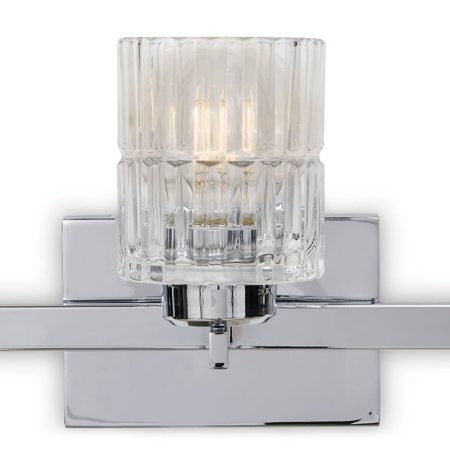 CANVAS Waverly 3-Light Vanity Light with Clear Shades, Chrome