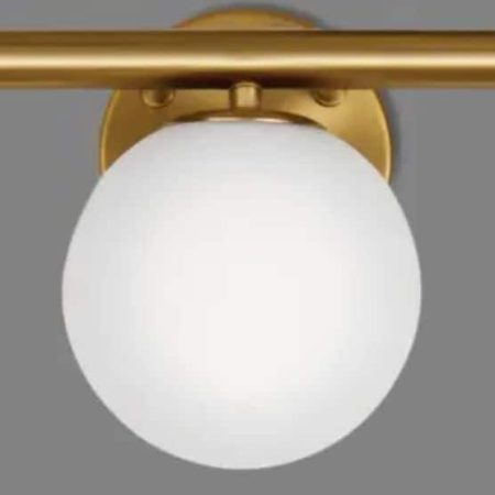 CANVAS 3-Light Modern Vanity Light Fixture with Opal Glass Shade, Brushed Gold