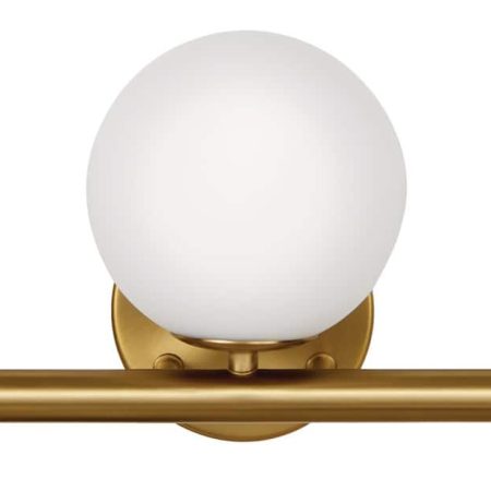 CANVAS 3-Light Modern Vanity Light Fixture with Opal Glass Shade, Brushed Gold