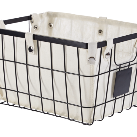 CANVAS Wren Rectangular Wire & Fabric Basket, Assorted Sizes