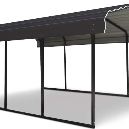 Arrow Carport Hard Top Galvanized Steel Carport Auto Shelter Weather Resistant Car/SUV 12 x 20 x 8-ft