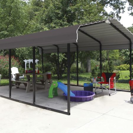 Arrow Carport Hard Top Galvanized Steel Carport Auto Shelter Weather Resistant Car/SUV 12 x 20 x 8-ft