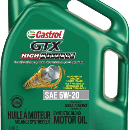 Castrol GTX High Mileage 5W20 Synthetic-Blend Engine/Motor Oil, 5-L