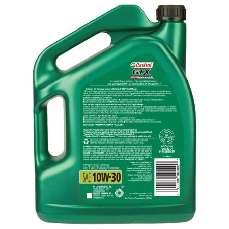 Castrol GTX High Mileage 10W30 Synthetic-Blend Engine/Motor Oil, 5-L