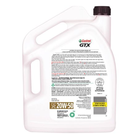 Castrol GTX 20W50 Conventional Engine/Motor Oil, 5-L