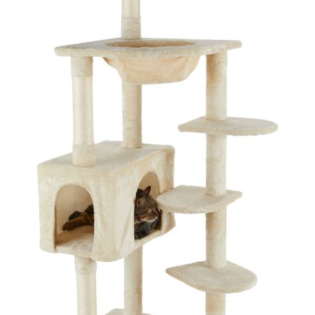 Cat Craft Platform Cat Tree with Condo & Hammock, 60-in