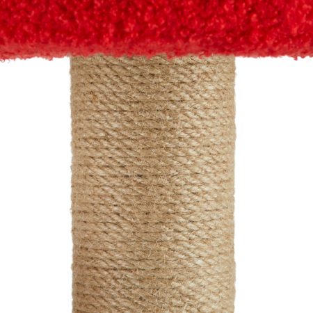 Cat Craft Red Toadstool Cat Scratcher with Dangling Toy, 17-in