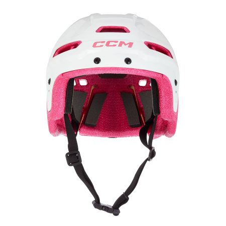 CCM Multi-Sport Hockey Helmet, Youth, White/Pink