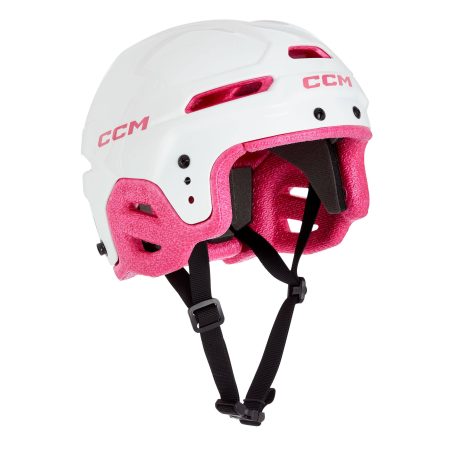 CCM Multi-Sport Hockey Helmet, Youth, White/Pink