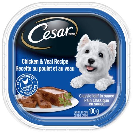 Cesar Entrées Chicken and Veal Recipe Adult Wet Dog Food, 100-g