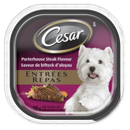 Cesar Entrées Porterhouse Steak Flavour Adult Wet Dog Food, 100-g