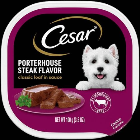 Cesar Entrées Porterhouse Steak Flavour Adult Wet Dog Food, 100-g