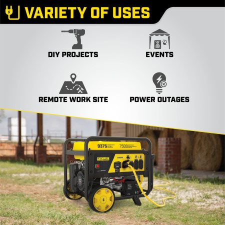 Champion 7500W/9375W Portable Generator with Honda Engine & CO Shield™