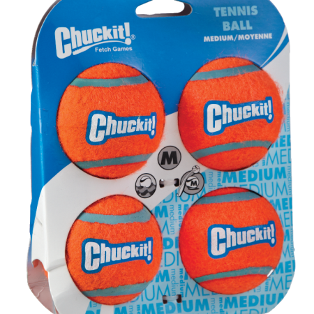 Chuckit! Tennis Ball Dog Toys, Medium, 4-pk, Orange