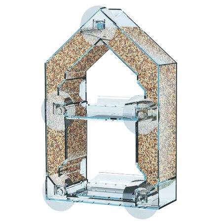 Panacea Clear Plexi Double Decker Window Bird Feeder, 1-lb