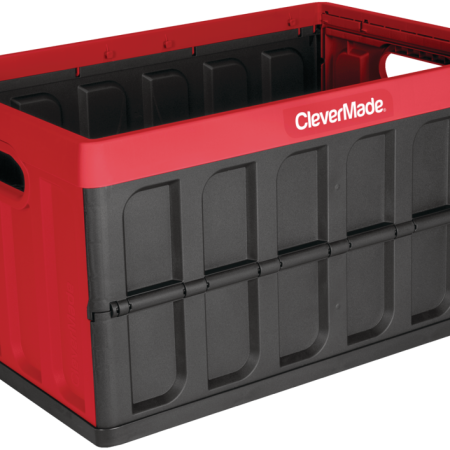 CleverCrate® Transport Storage Box, 46-L, Black/Red