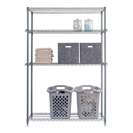 CleverMade 4-Shelf Adjustable Height Metal Storage Rack / Shelving, 52 x 19 x 72-in